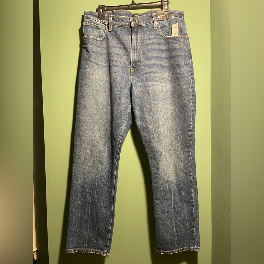 Express high rise, modern straight jeans, size 14 R new with tags